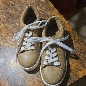 Michael Kors Tan Kids Sneakers with White Laces